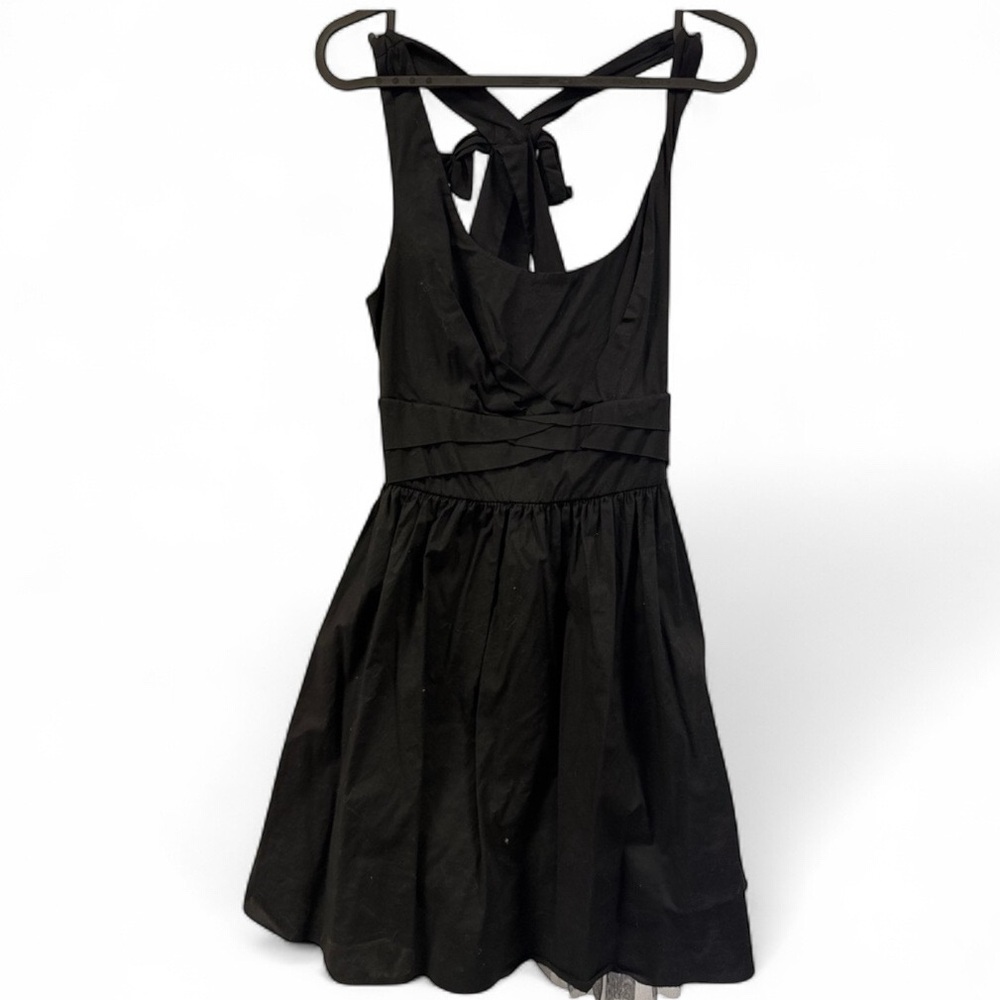 Crystal Doll Black Fit‎ and Flare Dress Party Cocktail Tie Back Size 11